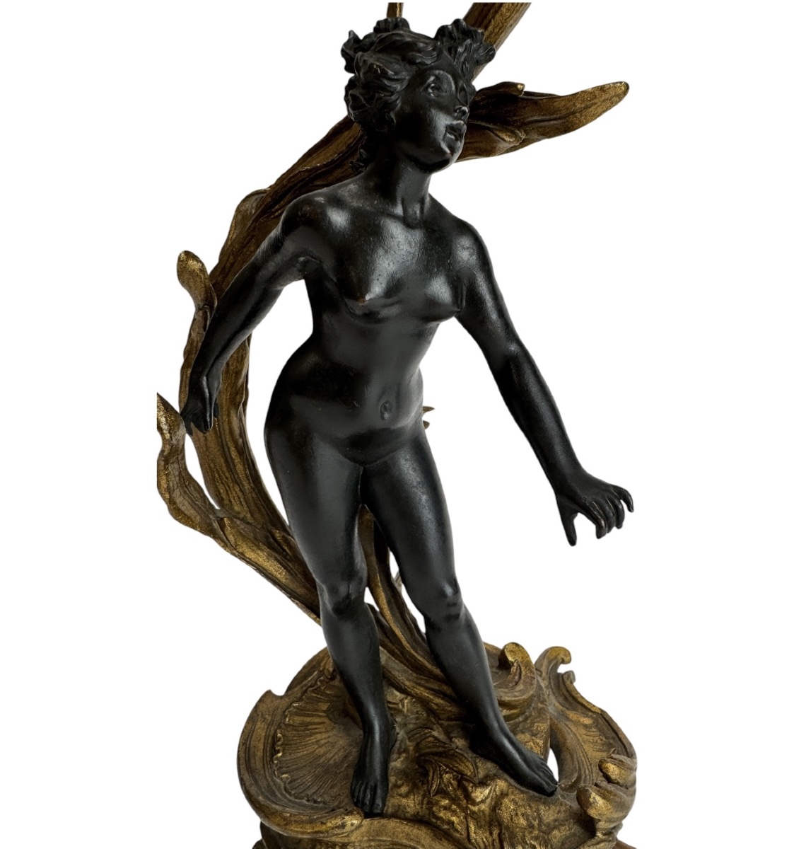 Lampe Art Nouveau en bronze -photo-5