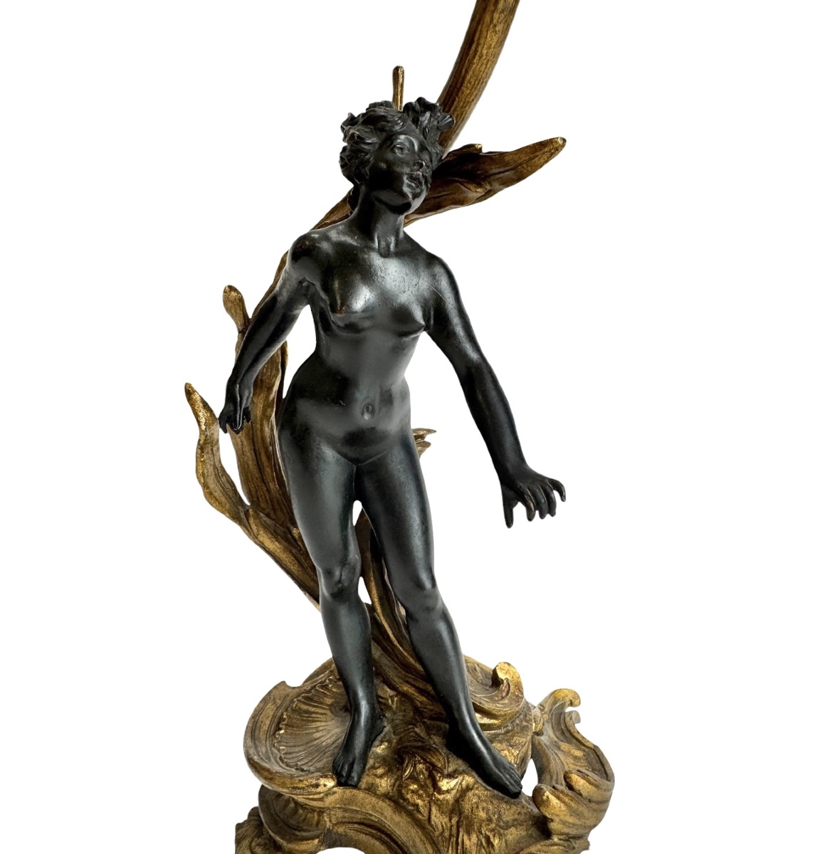 Lampe Art Nouveau en bronze -photo-7