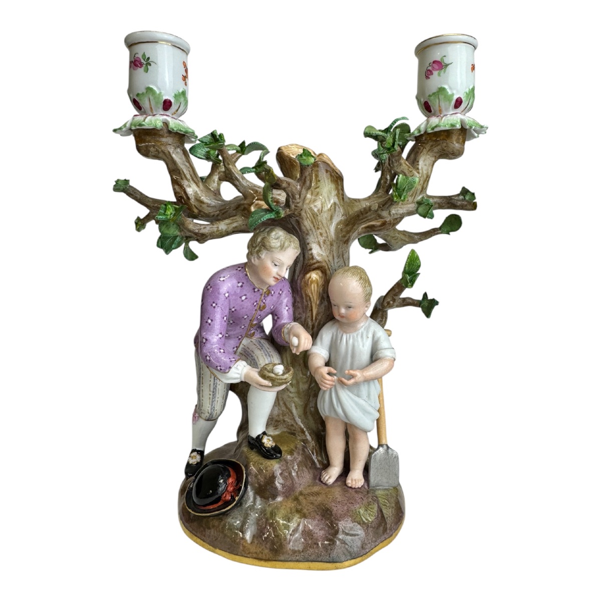 Candlestick In Meissen Porcelain-photo-2