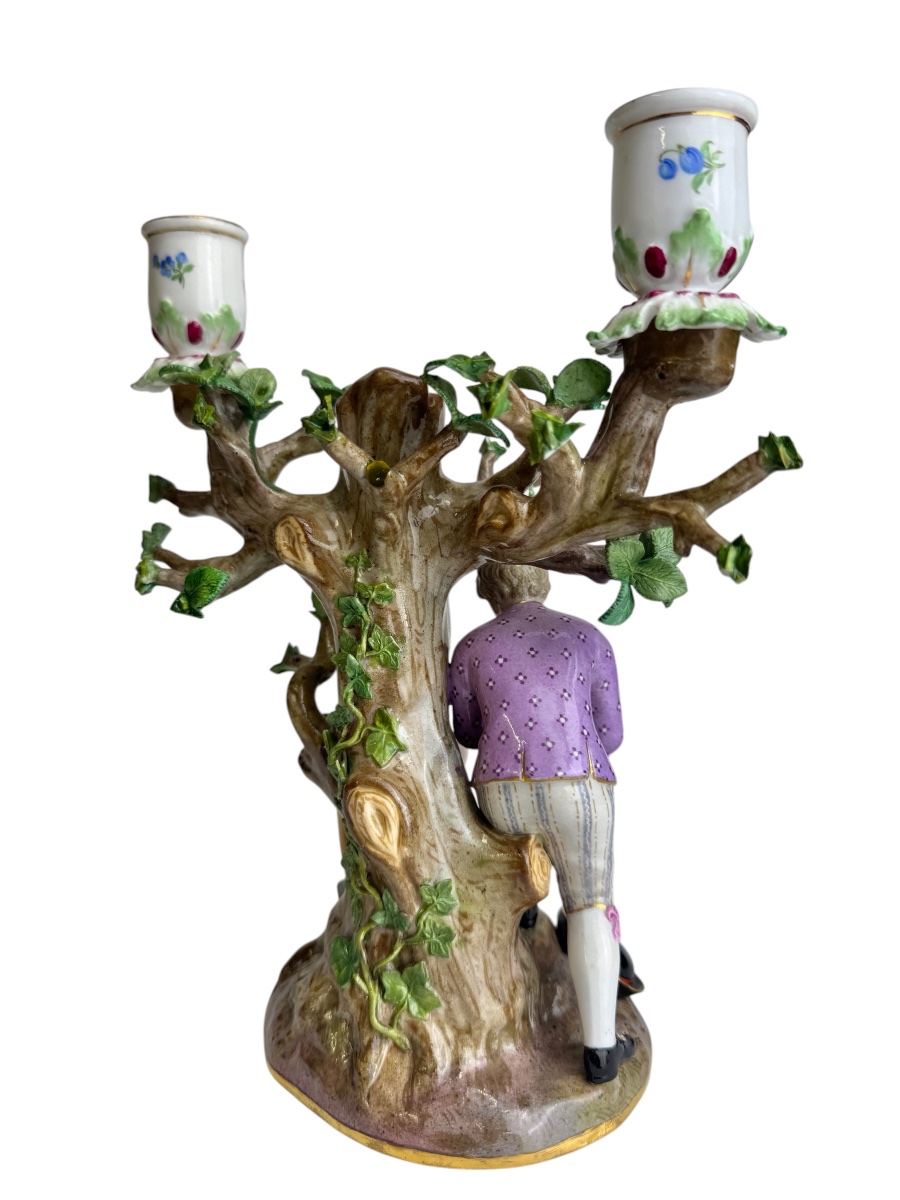 Candlestick In Meissen Porcelain-photo-4