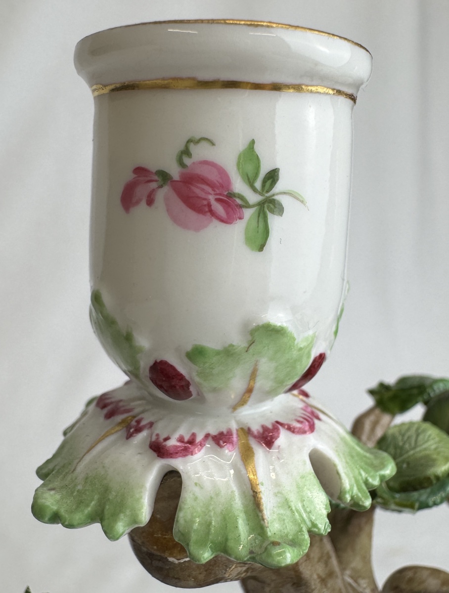 Candlestick In Meissen Porcelain-photo-5