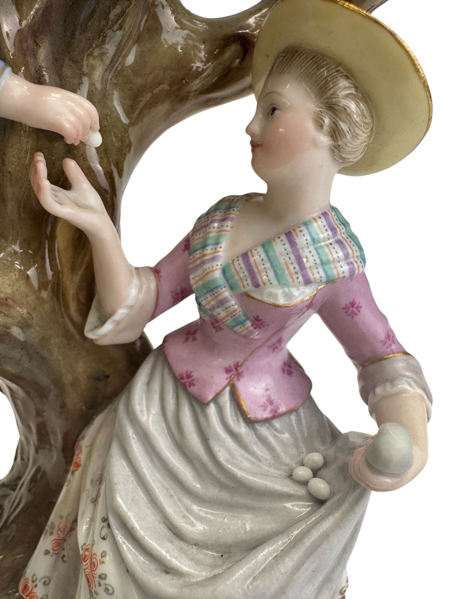Candlestick In Meissen Porcelain-photo-3