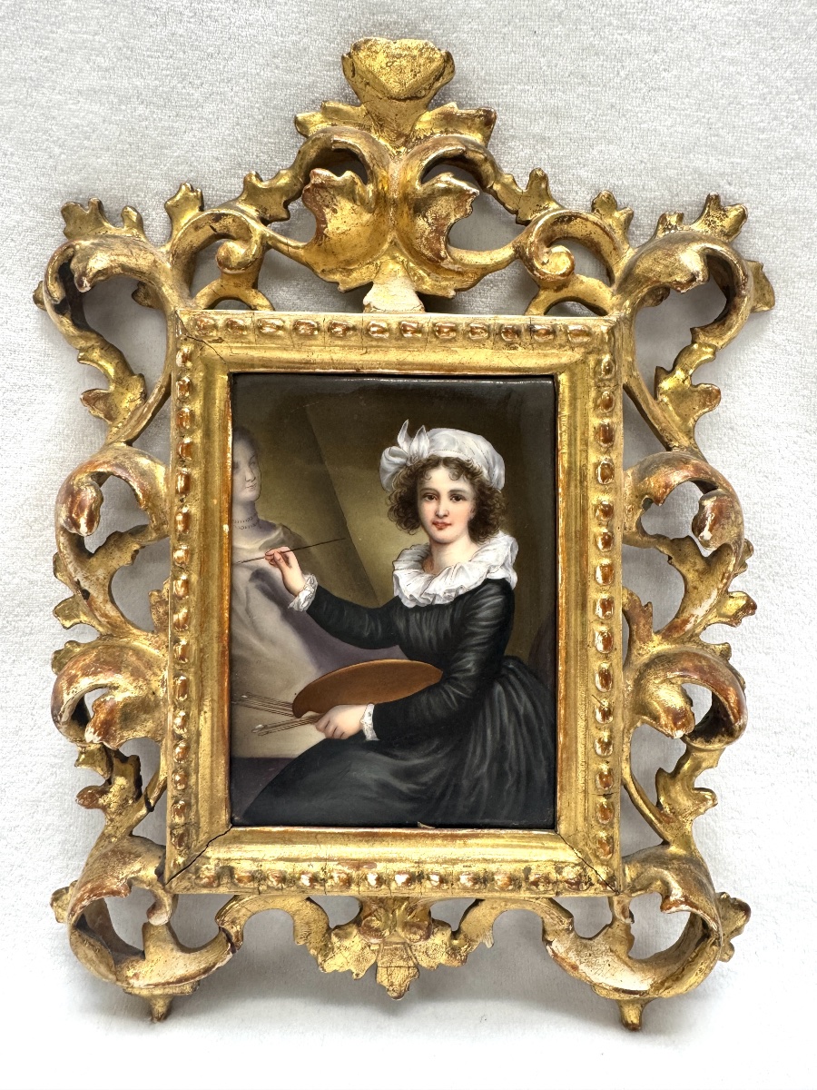 Miniature d'après l’autoportrait d'Élisabeth Louise Vigée Le Brun. -photo-4