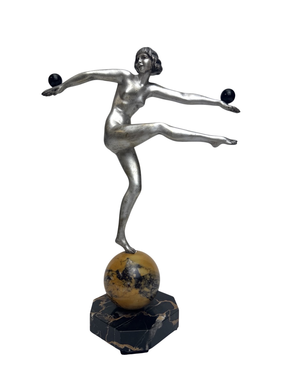 Marcel Bouraine - Sculpture Art Déco en bronze « Équilibre » -photo-3