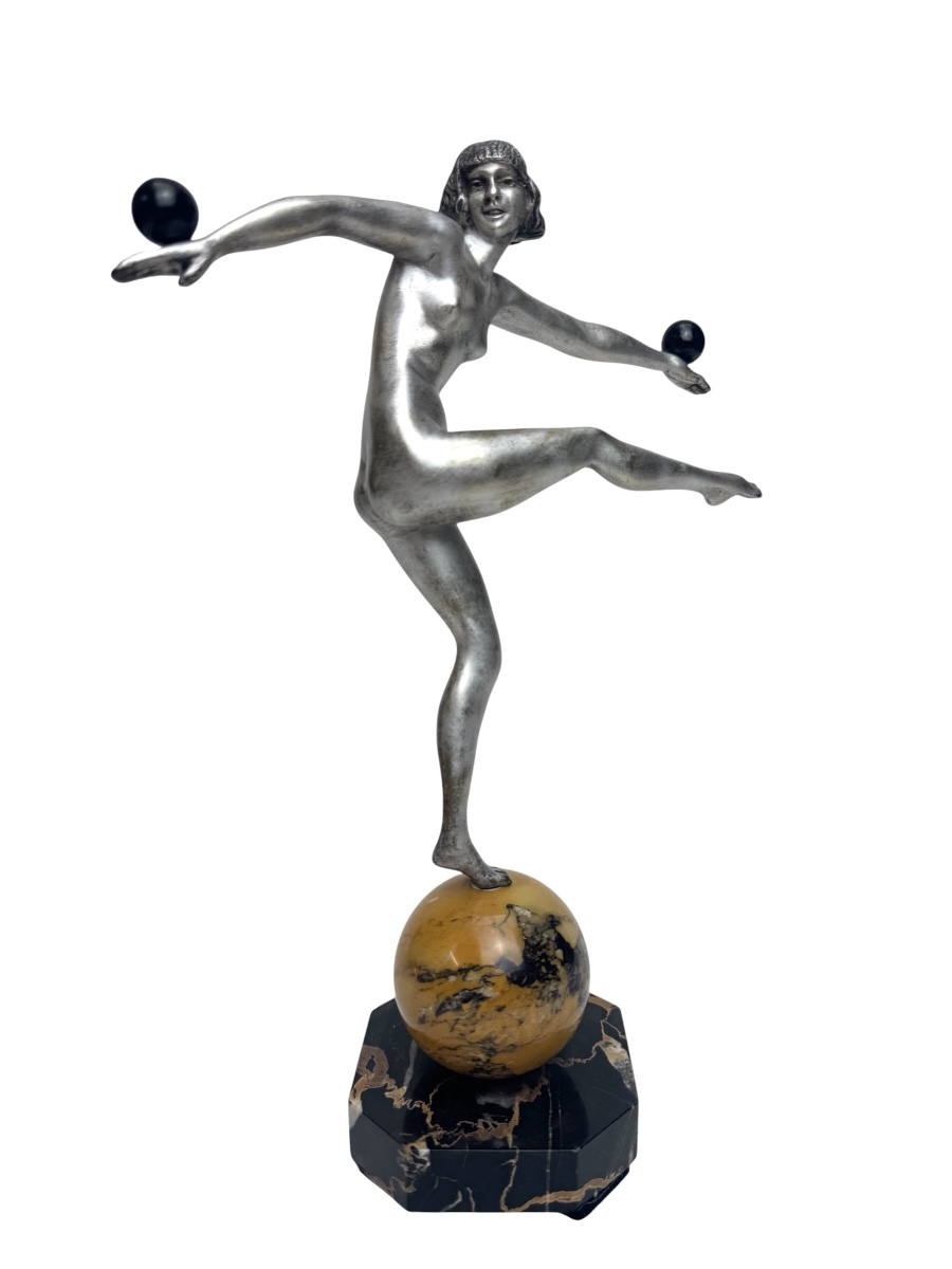 Marcel Bouraine - Sculpture Art Déco en bronze « Équilibre » -photo-4