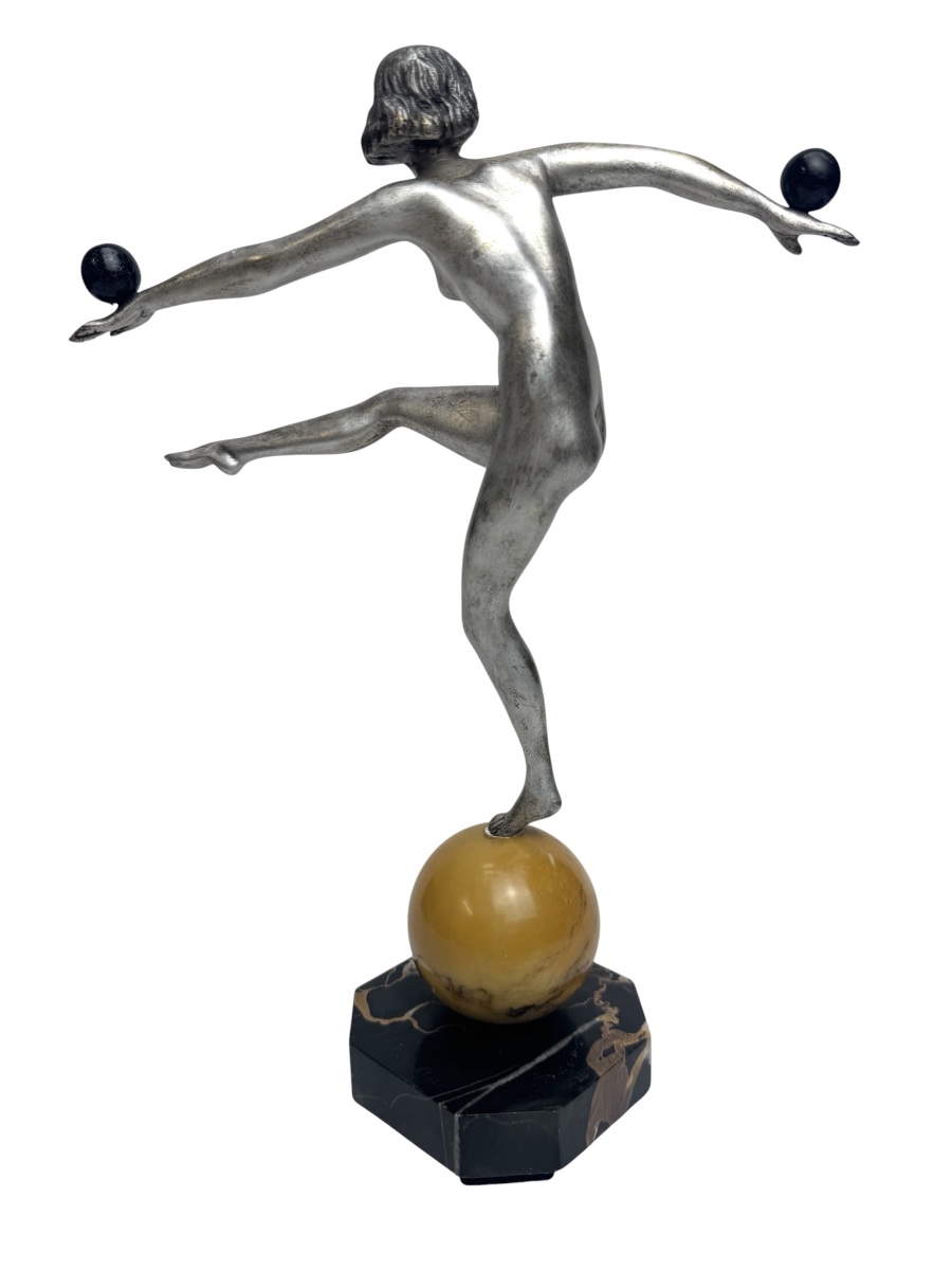 Marcel Bouraine - Sculpture Art Déco en bronze « Équilibre » -photo-2