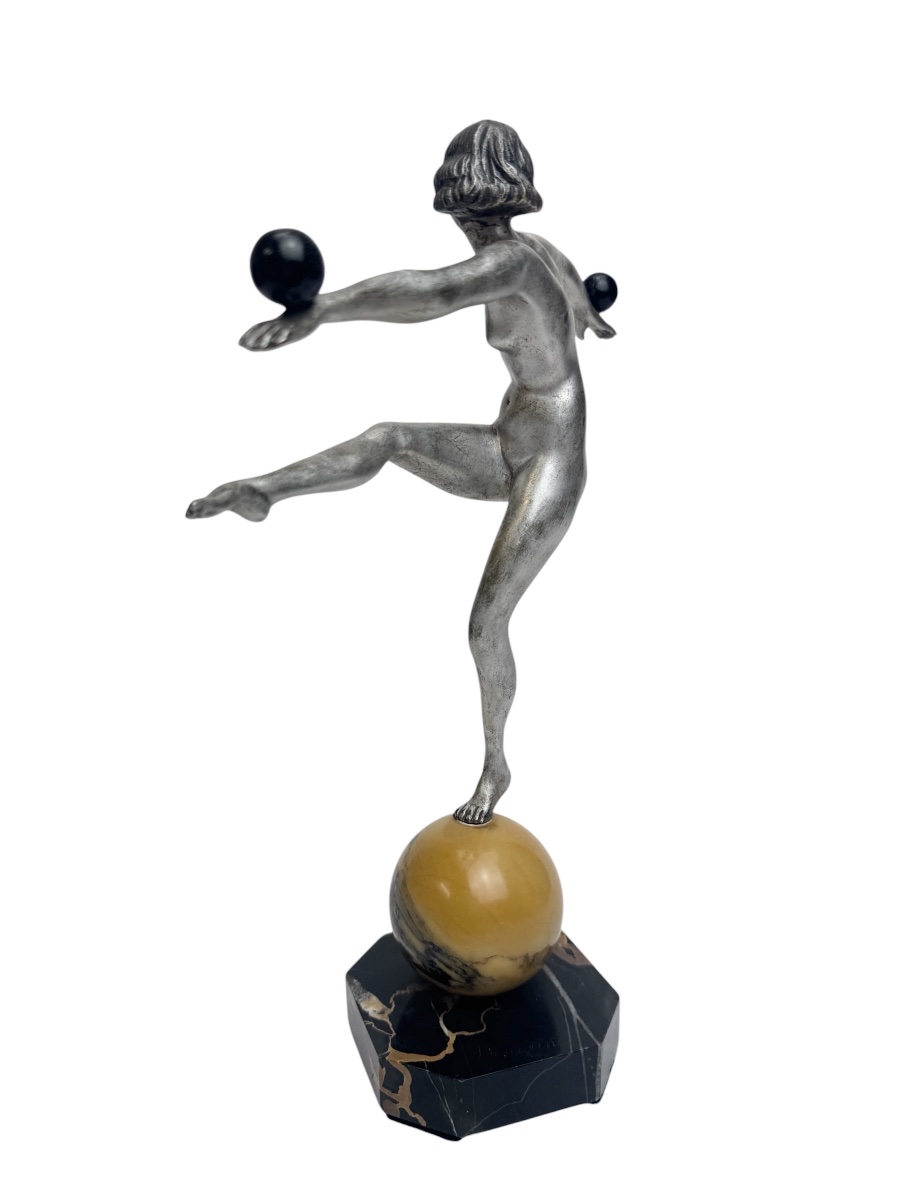 Marcel Bouraine - Sculpture Art Déco en bronze « Équilibre » -photo-3