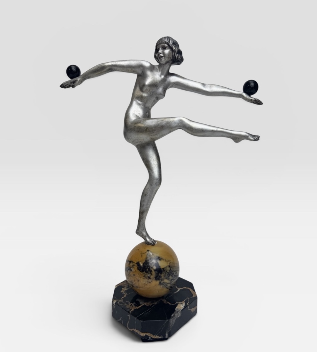 Marcel Bouraine - Sculpture Art Déco en bronze « Équilibre » 