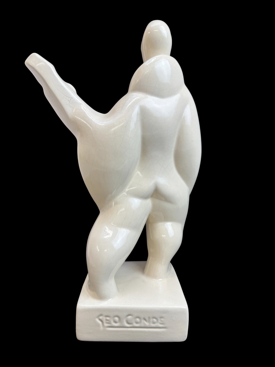 Geo Conde - Figure art déco, Pierrot à la mandoline -photo-3