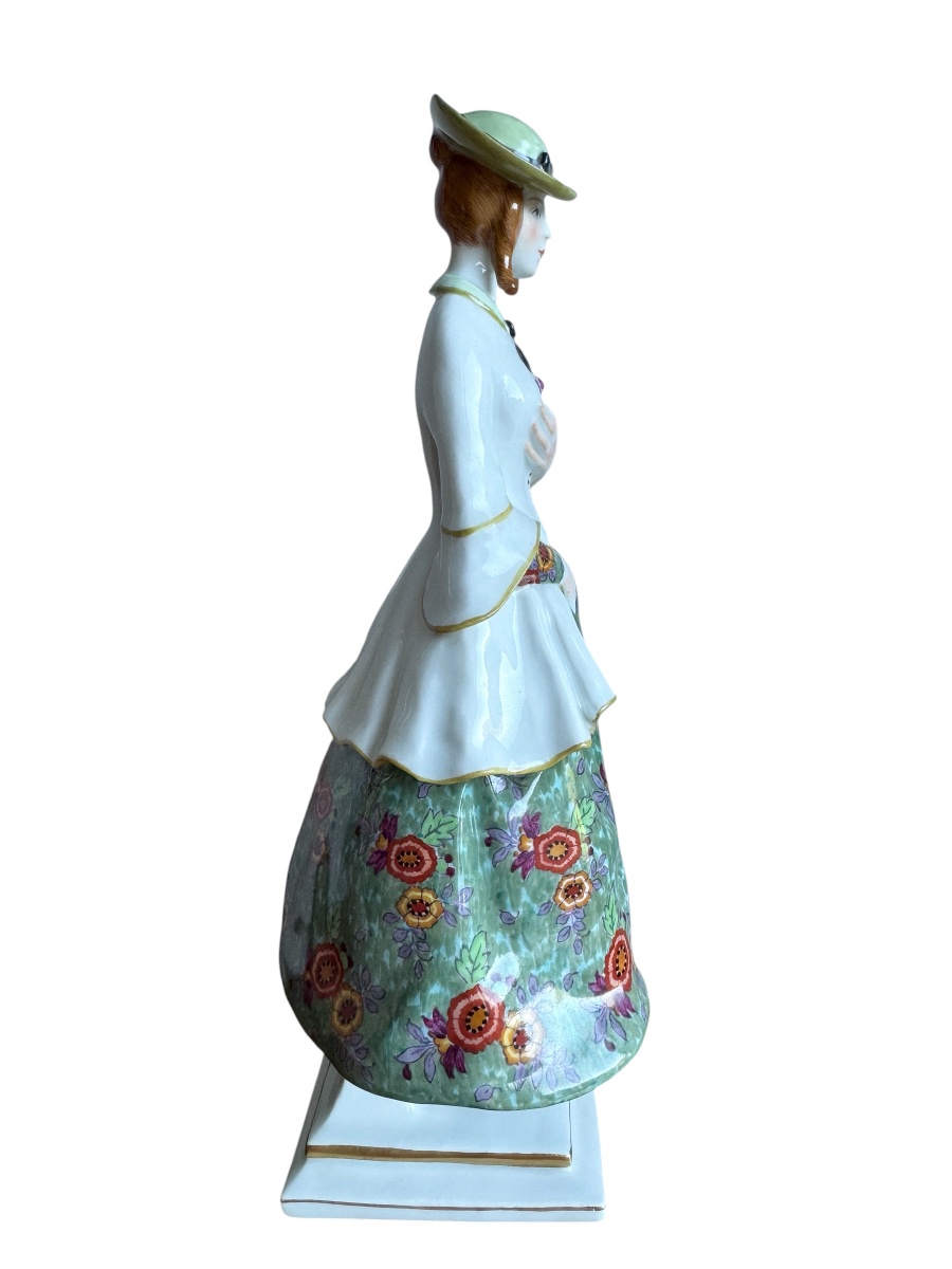 Richard Lang, Meissen Porcelain Figurine: "woman Pinning A Rose"-photo-4