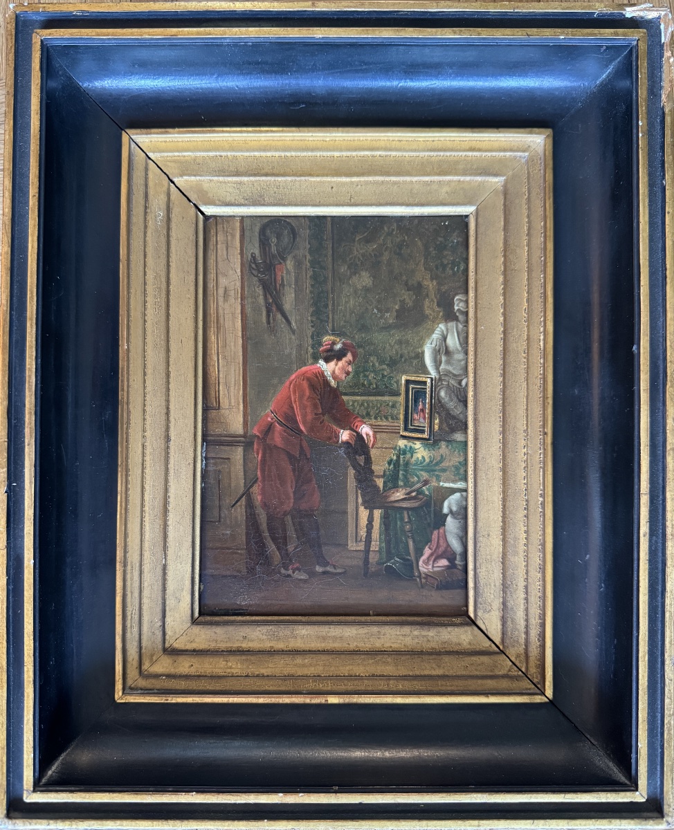 19th-century French School - The Painter's Studio -photo-2