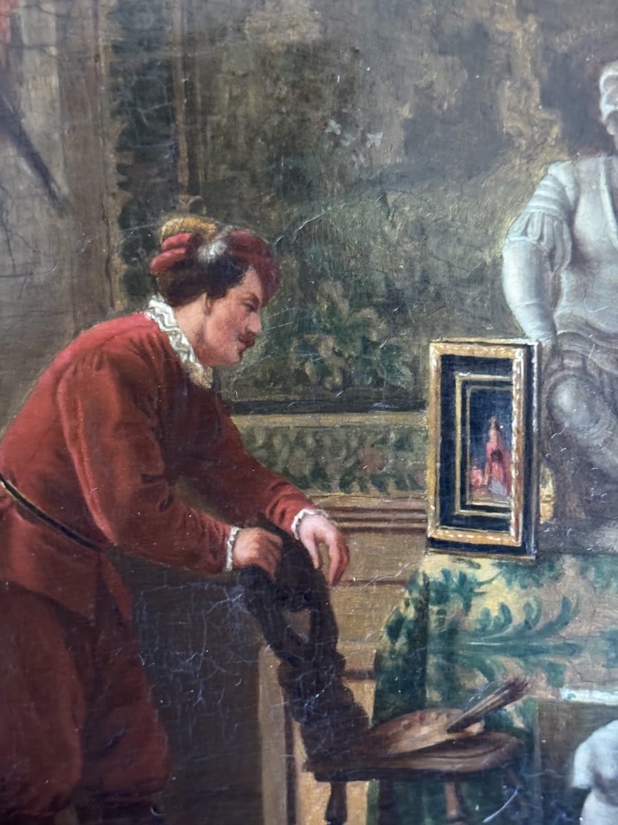 19th-century French School - The Painter's Studio -photo-3