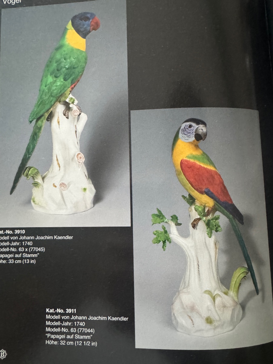 Meissen - Figure en porcelaine Perroquet sur un tronc-photo-6