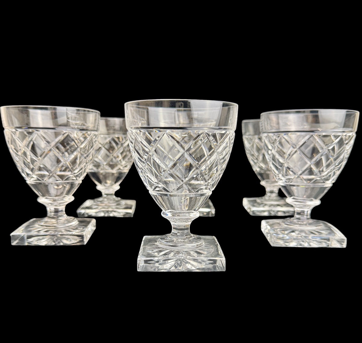 Val Saint Lambert "gondole" Model, "losange" Size - Water Glass. -photo-2