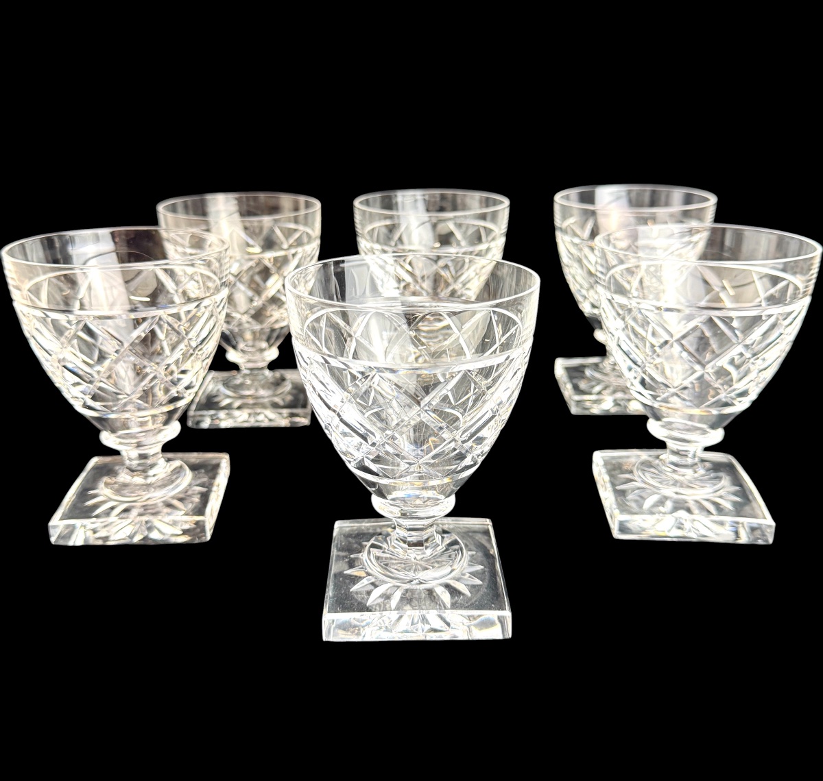 Val Saint Lambert "gondole" Model, "losange" Size - Water Glass. -photo-3