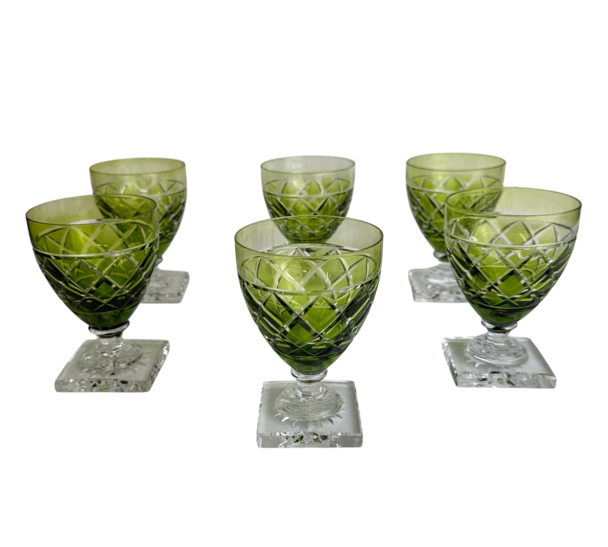 Val Saint Lambert modèle Gondole taille Losange - Verre à vin.-photo-1
