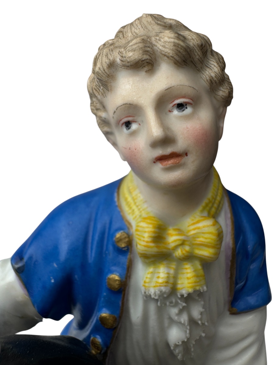 Meissen, figurine en porcelaine d’un garçon au nid d'oiseau -photo-4