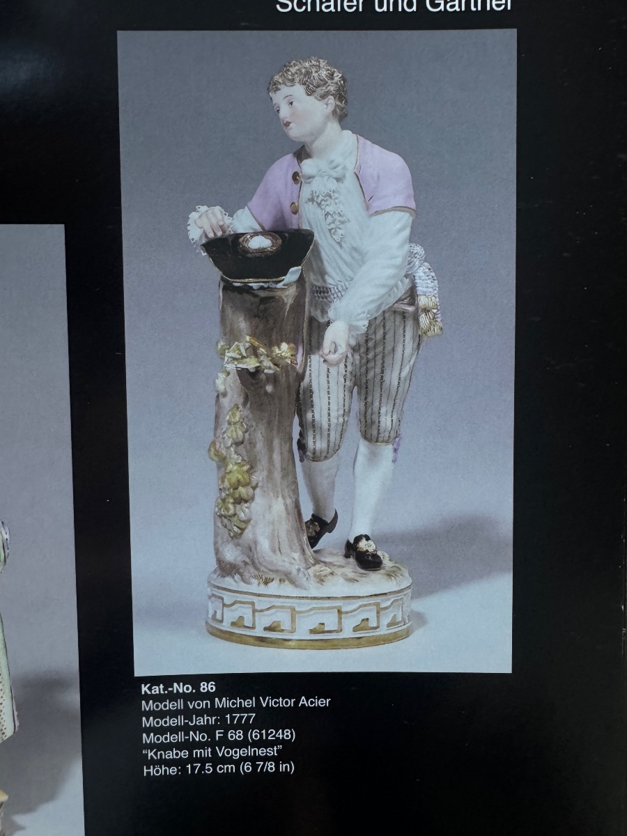 Meissen, figurine en porcelaine d’un garçon au nid d'oiseau -photo-6