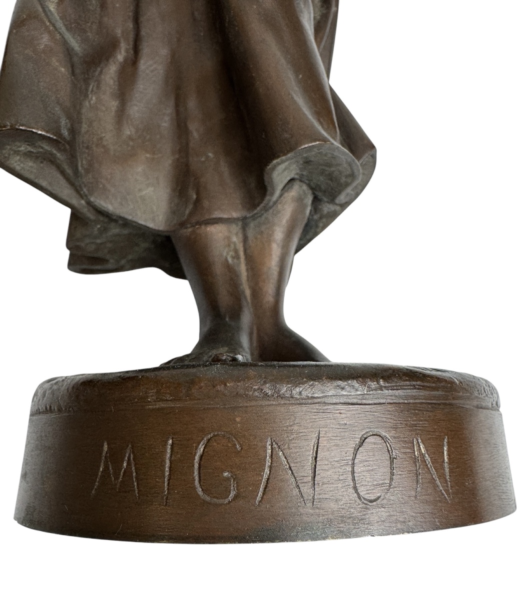 Alexandre Falguière, Bronze Sculpture “the Boy With The Mandolin”-photo-5