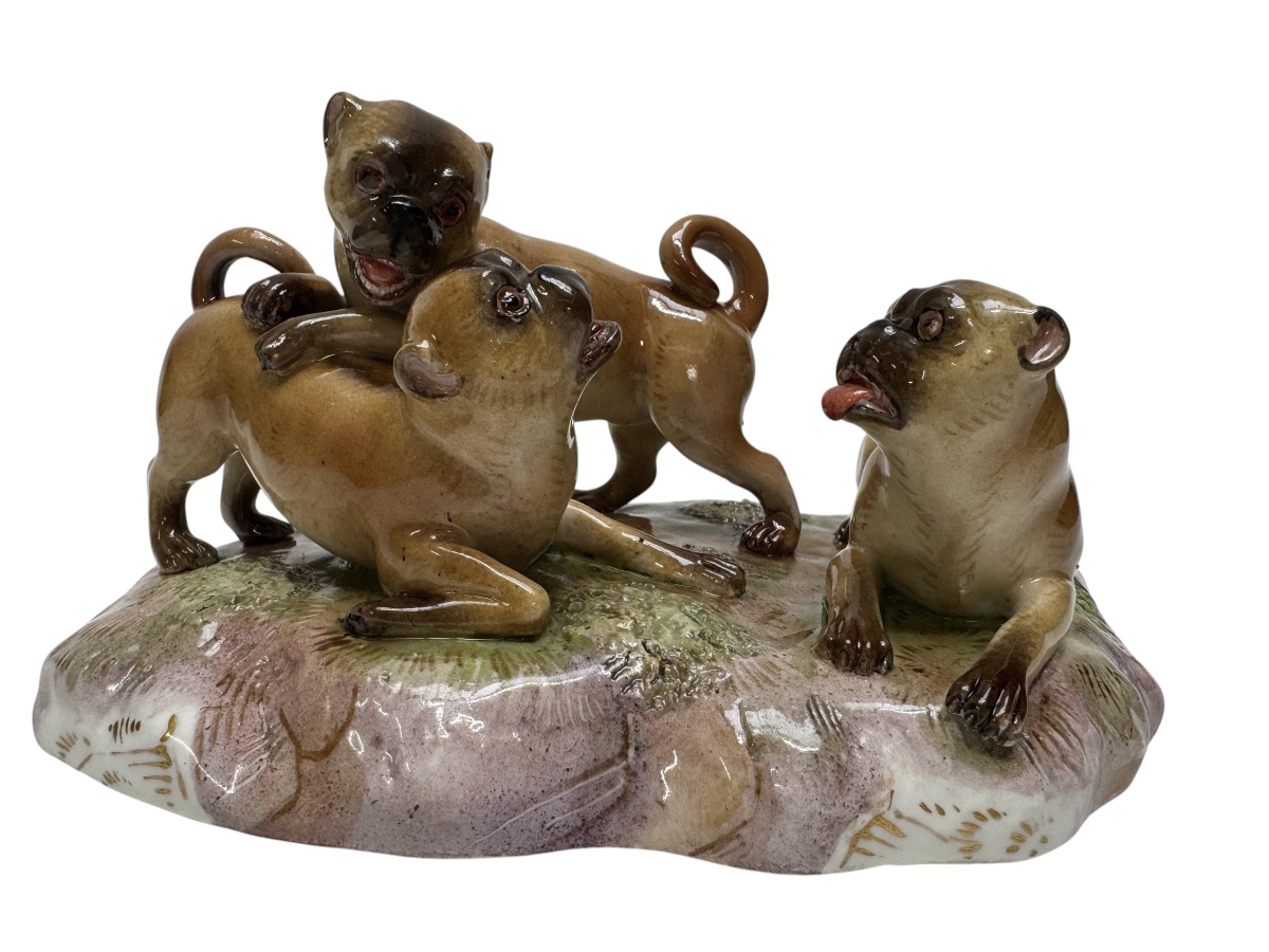 Meissen,  groupe en porcelaine « Carlins »-photo-2