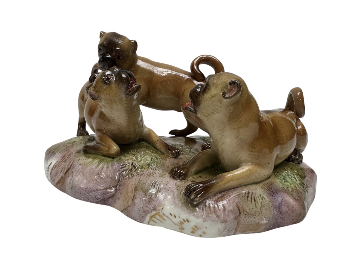 Meissen,  groupe en porcelaine « Carlins »-photo-4