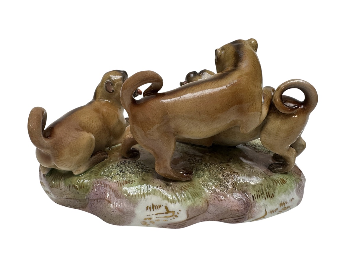 Meissen,  groupe en porcelaine « Carlins »-photo-3
