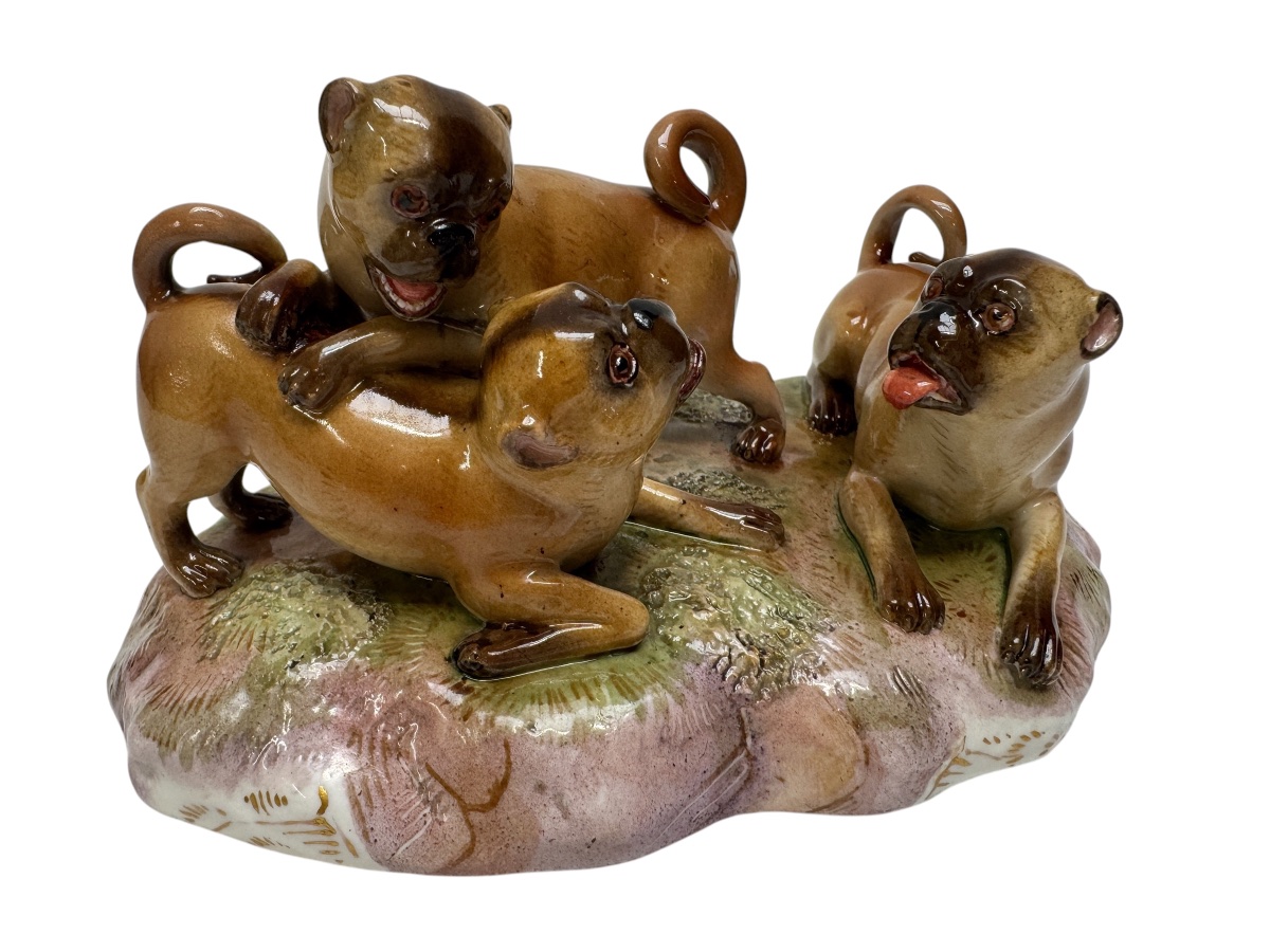 Meissen,  groupe en porcelaine « Carlins »