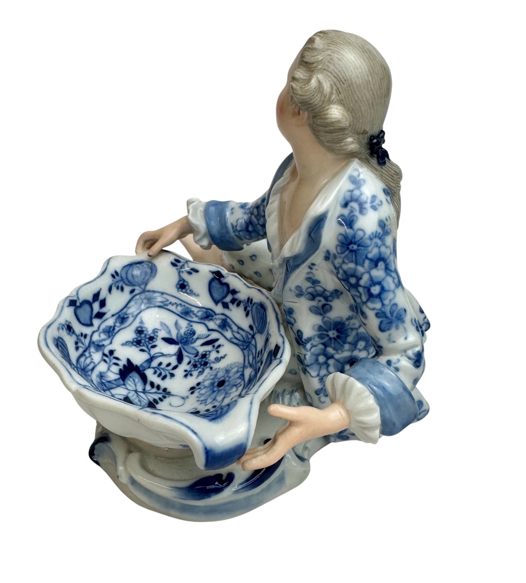 Meissen - Porcelain Salt Or Pepper Shaker, Figurine-shaped Design With An Onion Motif. -photo-2