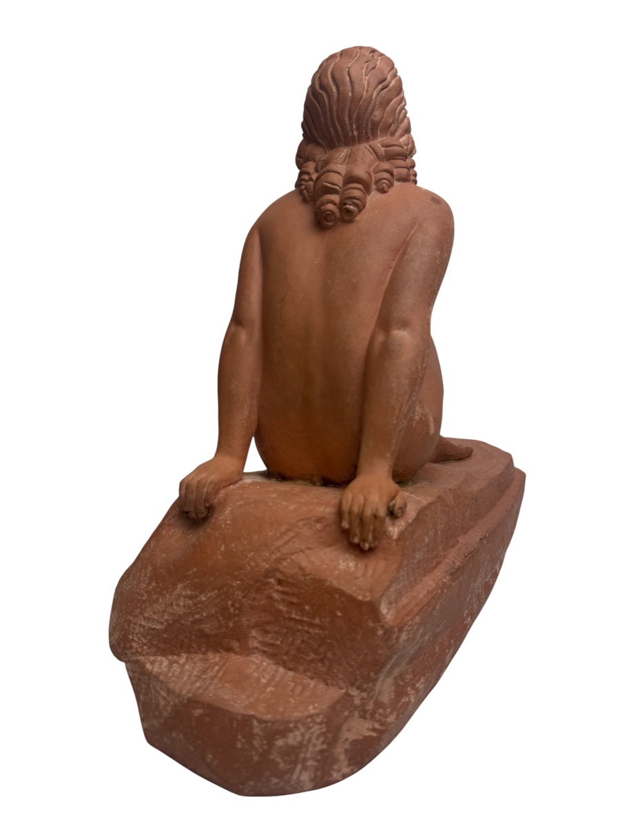 D. H. Chiparus terre cuite Art Deco intitulée " Rêver "-photo-1