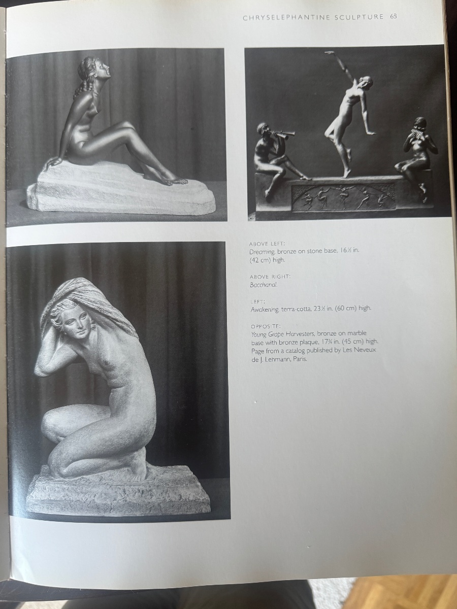 D. H. Chiparus terre cuite Art Deco intitulée " Rêver "-photo-6