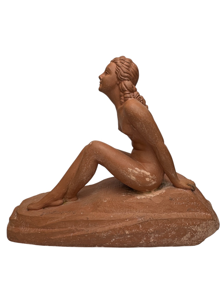 D. H. Chiparus terre cuite Art Deco intitulée " Rêver "