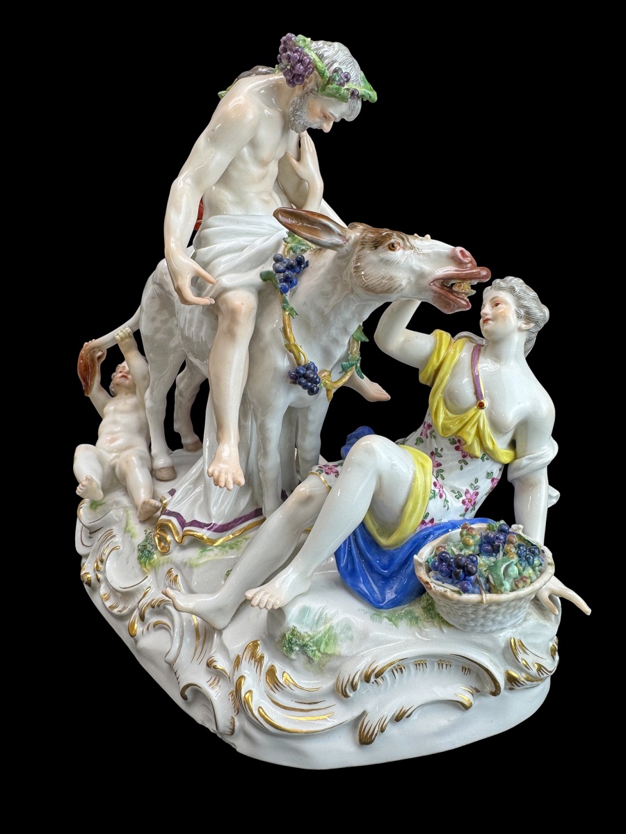 Meissen - Groupe Silène sur un âne-photo-3