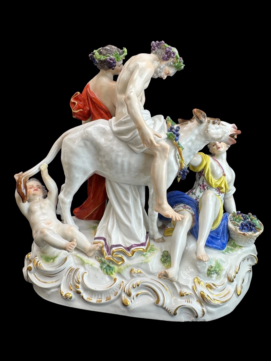 Meissen - Groupe Silène sur un âne-photo-4