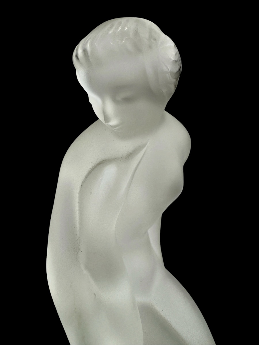Lalique Statuette « Léda et le cygne ».-photo-4