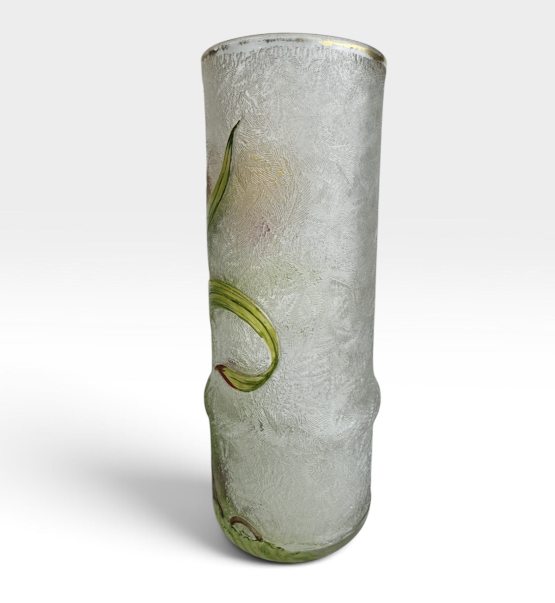 Baccarat - Vase art nouveau à décor des orchidées -photo-4