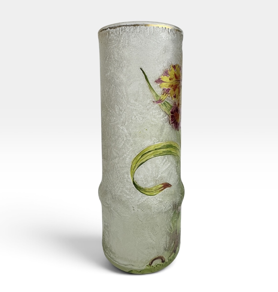Baccarat - Vase art nouveau à décor des orchidées -photo-2