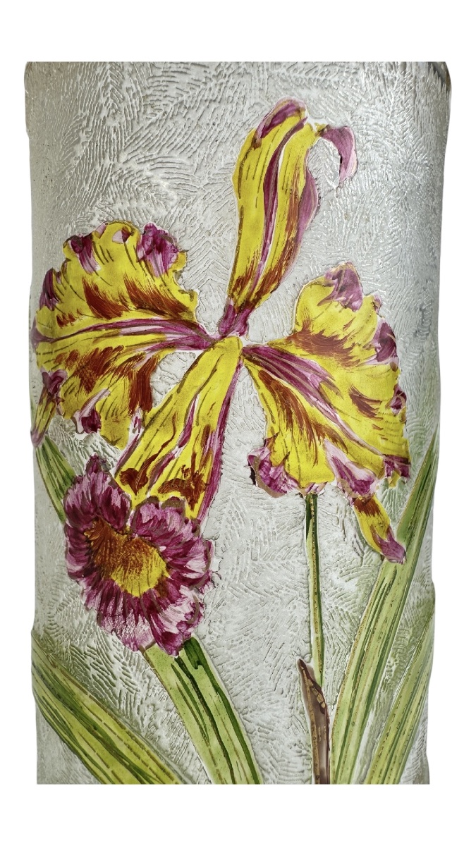 Baccarat - Vase art nouveau à décor des orchidées -photo-6