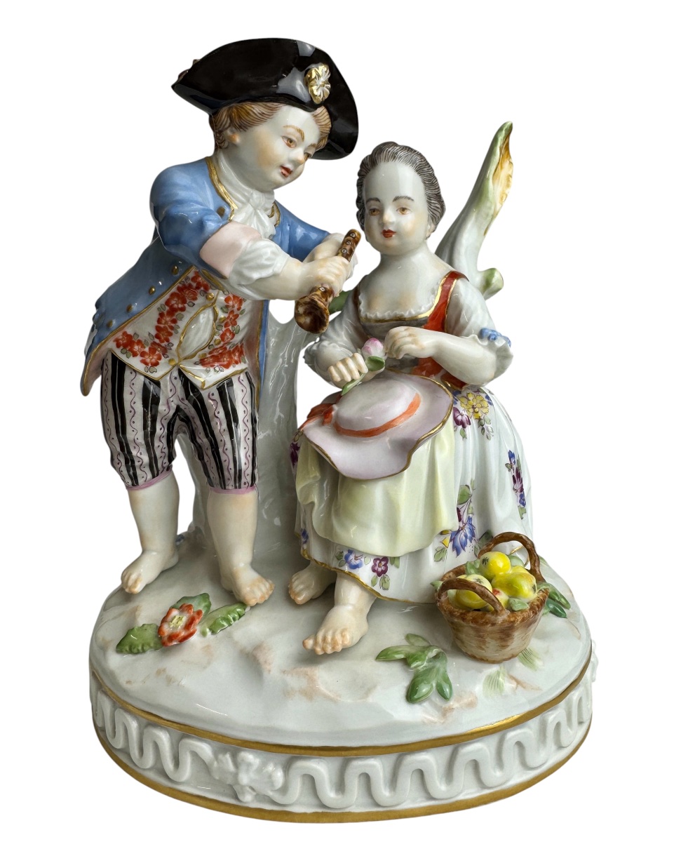 Group Of Children Made Of Meissen Porcelain