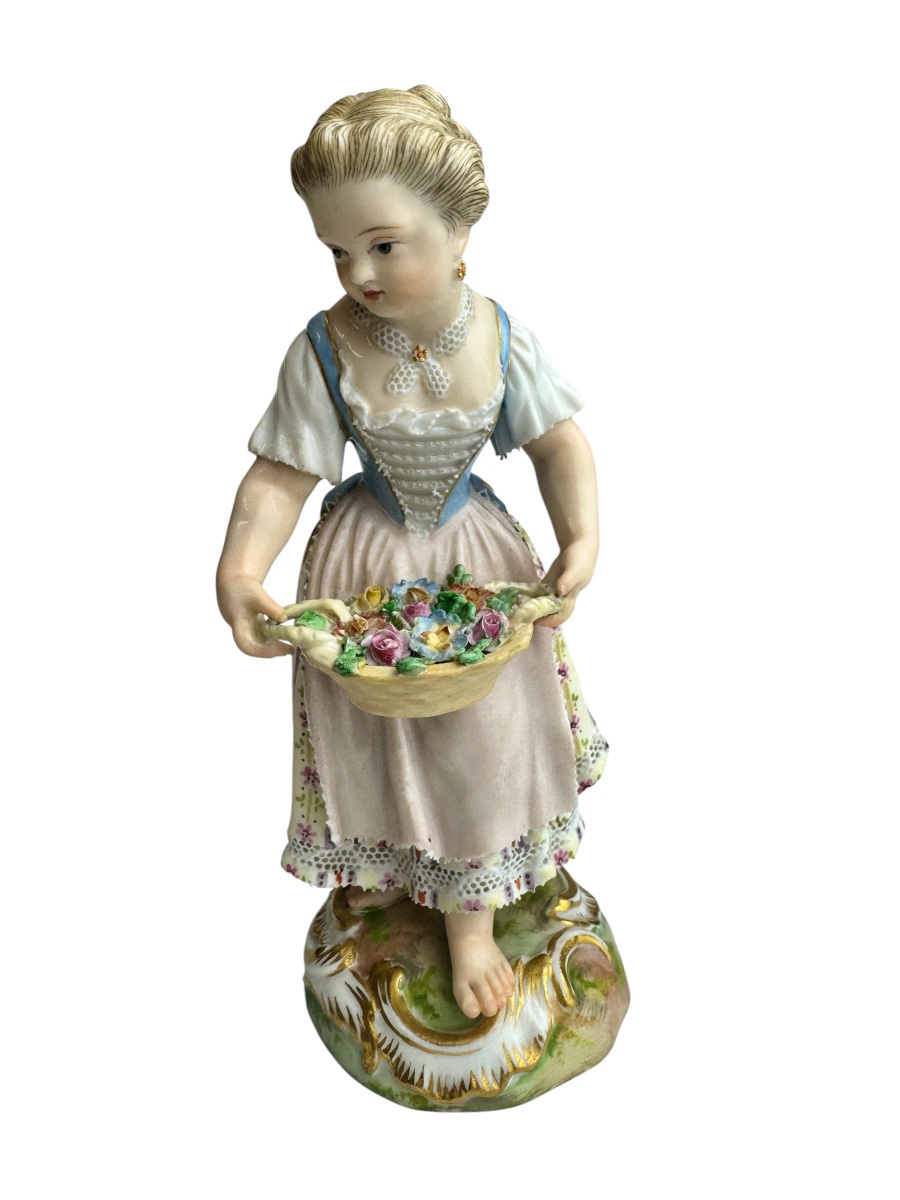 Meissen - Porcelain Figurine Depicting A Young Gardener