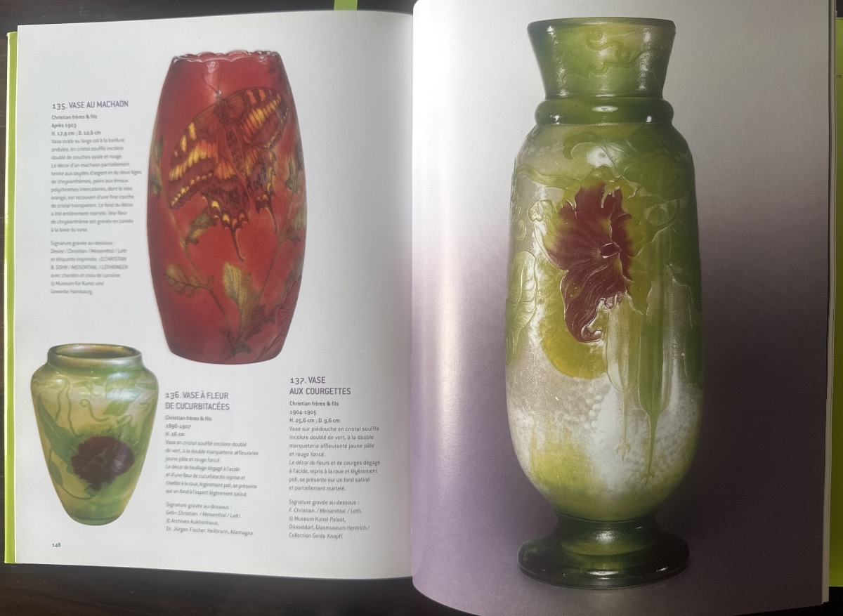 Désiré Christian Frères et fils, Meisenthal- Vase aux Courgettes-photo-8