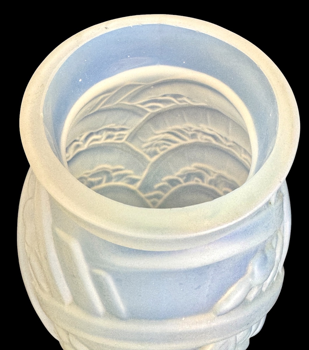 Muller Frères Lunéville - "arcs Fleuris" Opalescent Vase-photo-3