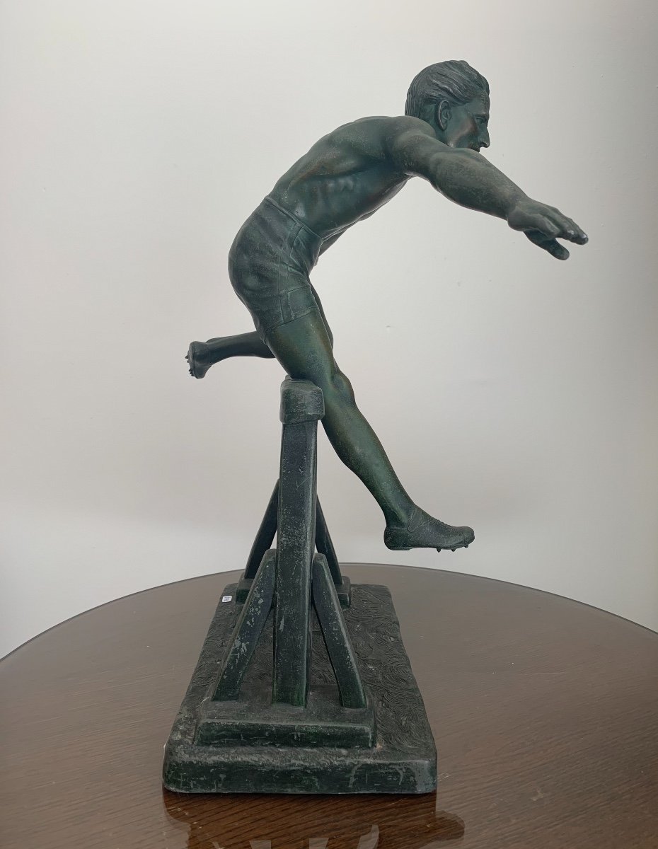 D.H. Chiparus - Sculpture Sportif Au Saut De Haies -photo-2