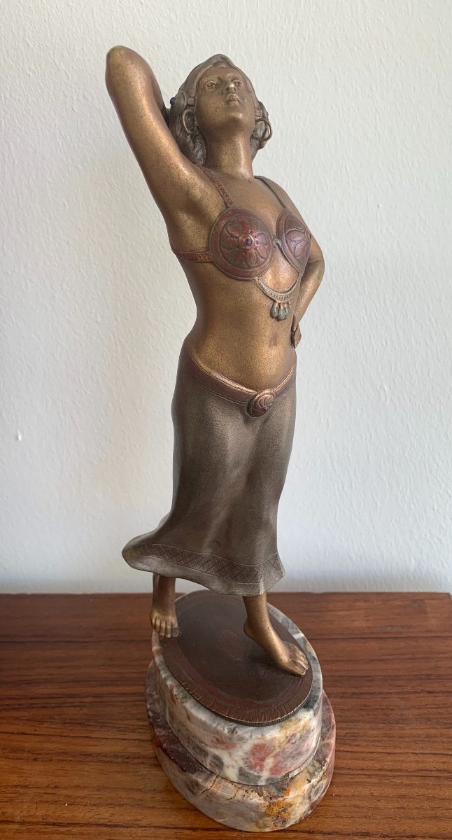 F. Holsrein - Sculpture Art Déco -   Danseuse