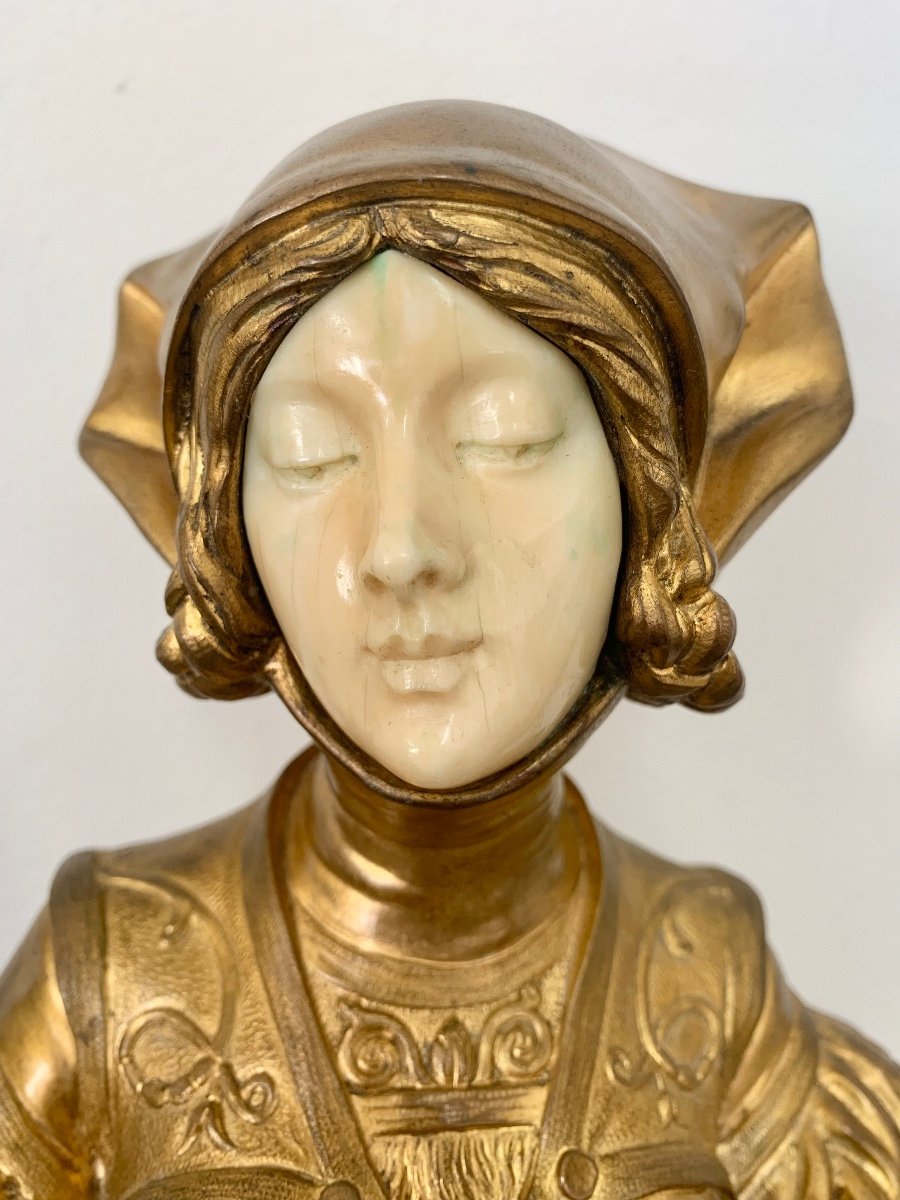 François Alphonse Piquemal, Chryséléphantine Buste De Femme -photo-1