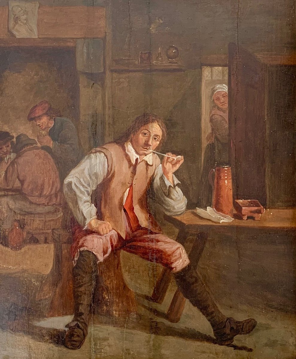 Flemish School - Smoker In A Tavern-photo-3