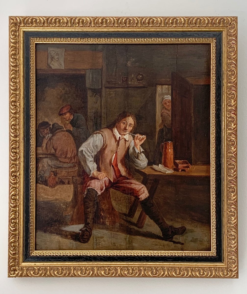 Flemish School - Smoker In A Tavern