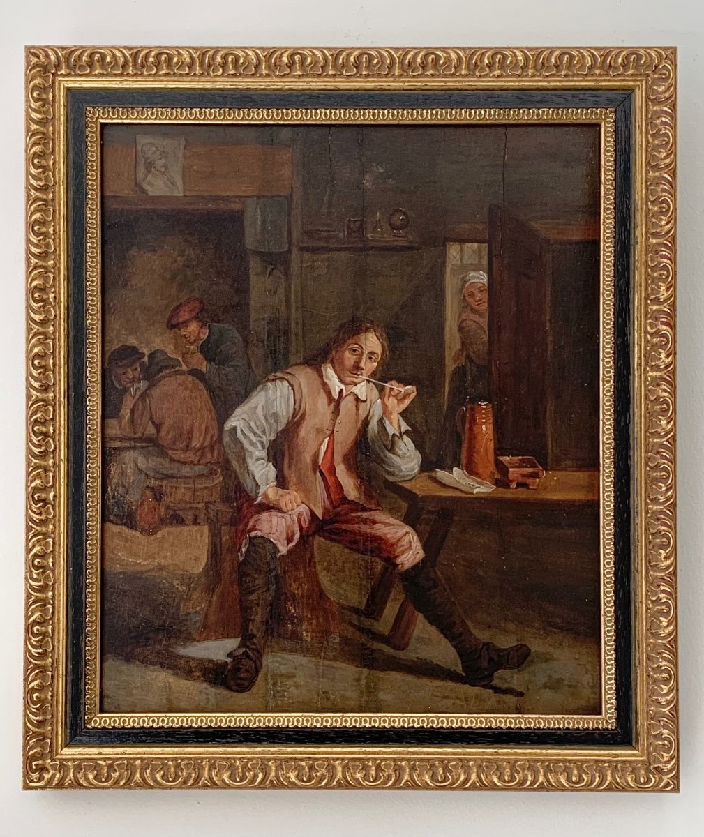 École Flamande - Fumeur Dans Une Taverne