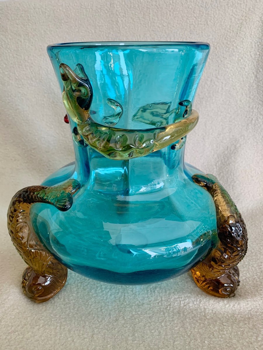 Cristallerie De Sèvres - Vase Tripode Aux Dauphins -photo-3