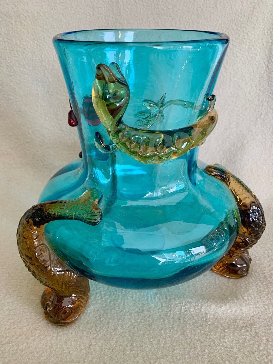 Cristallerie De Sèvres - Vase Tripode Aux Dauphins -photo-4