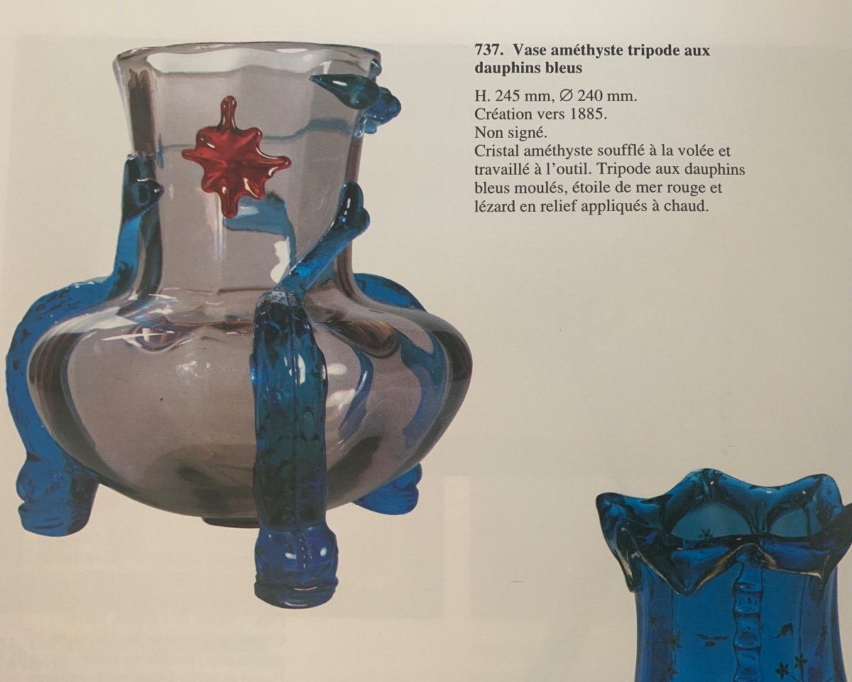 Cristallerie De Sèvres - Vase Tripode Aux Dauphins -photo-6